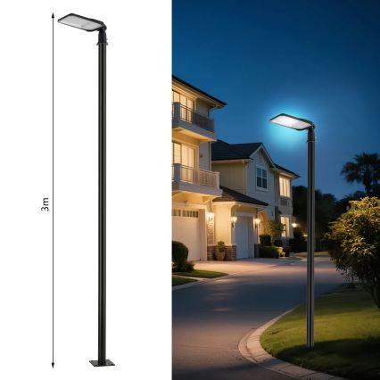 Brilagi - Vanjska LED ulična svjetiljka s 3 m stupom i zglobom URBANLIGHT LED/100W/230V crna IP65