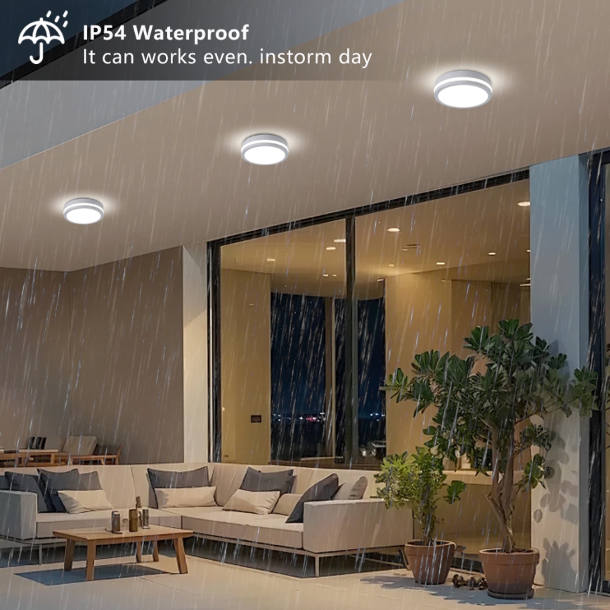 Brilagi - LED vanjska stropna svjetiljka BENE LED/18W/230V pr. 21,5 cm bijela IP54