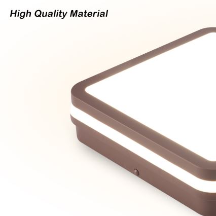 Brilagi - LED Vanjska stropna svjetiljka BENE LED/24W/230V 26x26 cm smeđa IP54