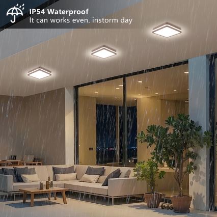 Brilagi - LED Vanjska stropna svjetiljka BENE LED/24W/230V 26x26 cm smeđa IP54