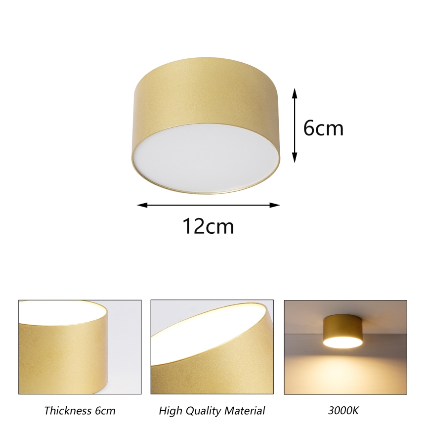 BRILAGI - LED vanjsko stropno svjetlo FORIS LED/14W/230V Ø 12 cm zlatna IP44