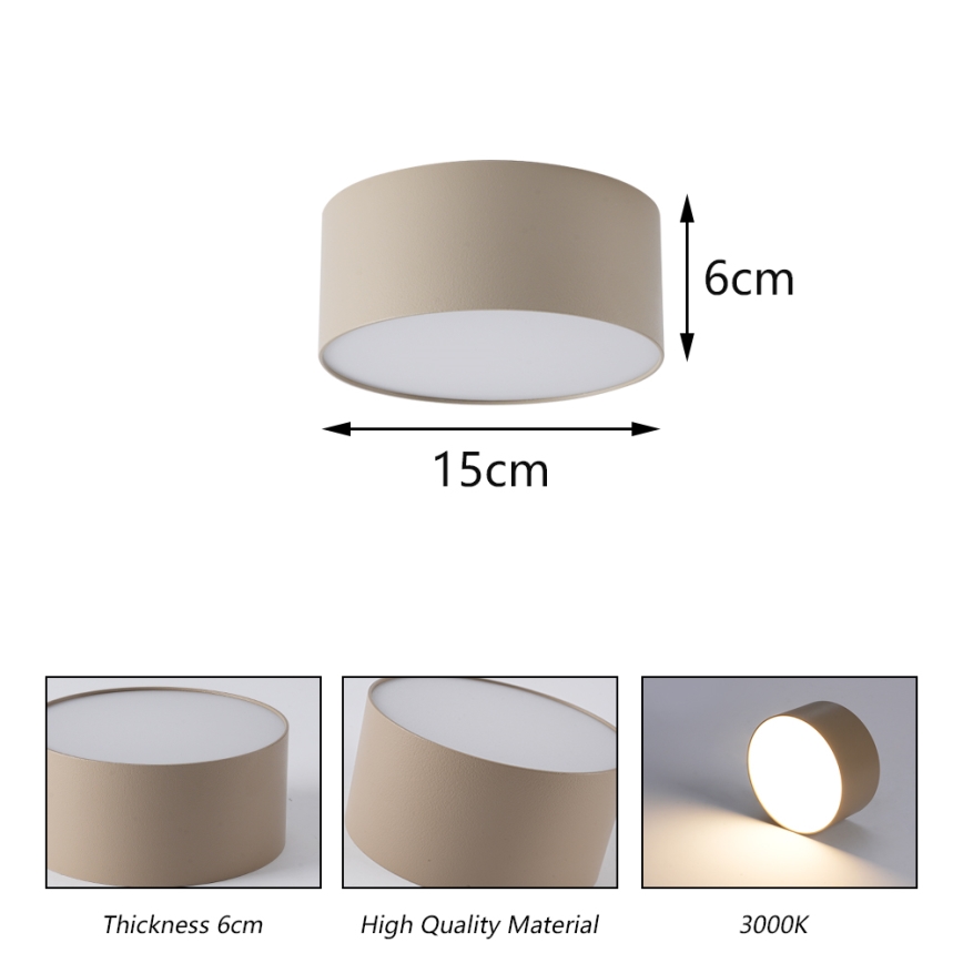 BRILAGI - LED Vanjska stropna svjetiljka FORIS LED/20W/230V Ø 15 cm bež IP44