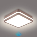 Brilagi - LED vanjska stropna svjetiljka sa senzorom BENE LED/18W/230V 21,5x21,5 cm smeđa IP54