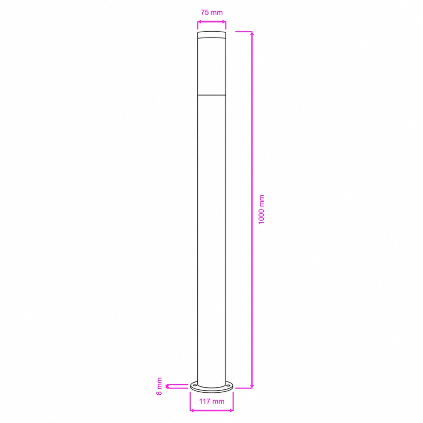BRILAGI - LED vanjska svjetiljka ELIA 1x E27/7W/230V 4000K IP44 100 cm matni krom
