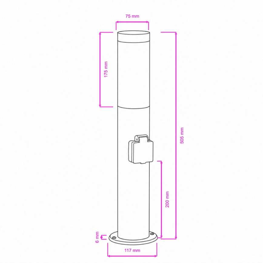 BRILAGI - LED vanjska lampa ELIA s mogućnošću prigušivanja i utičnicom 1xE27/6W/230V 2700-6500K IP44 Wi-Fi 50 cm antracit