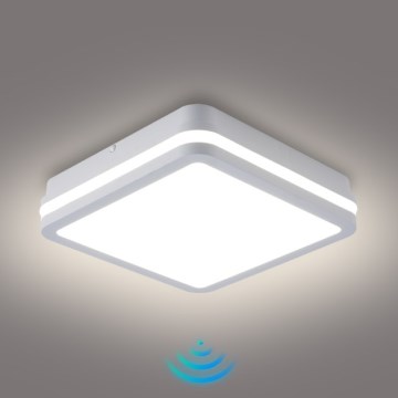Brilagi - LED vanjska svjetiljka s senzorom BENE LED/18W/230V 22x22 cm bijela IP54