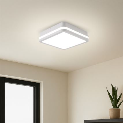 Brilagi - LED vanjska svjetiljka s senzorom BENE LED/18W/230V 22x22 cm bijela IP54