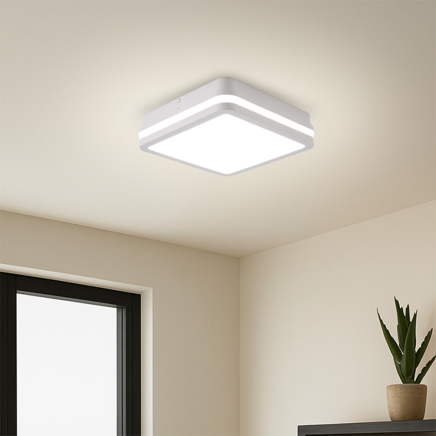 Brilagi - LED vanjska svjetiljka s senzorom BENE LED/18W/230V 22x22 cm bijela IP54