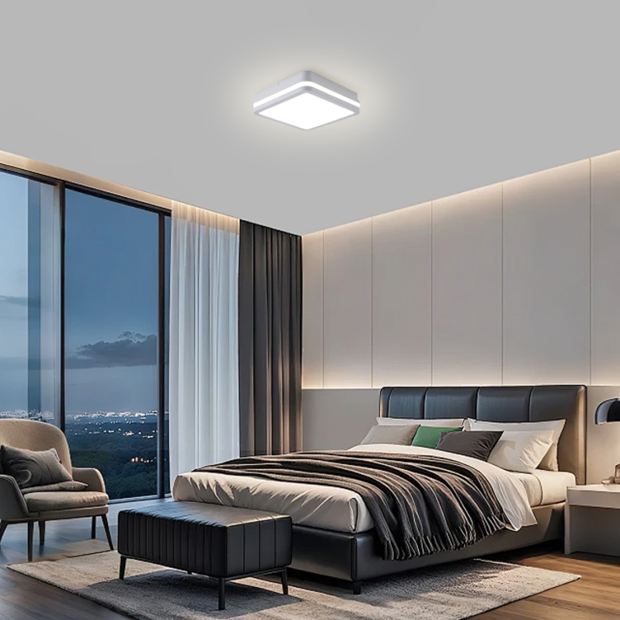 Brilagi - LED vanjska svjetiljka s senzorom BENE LED/18W/230V 22x22 cm bijela IP54