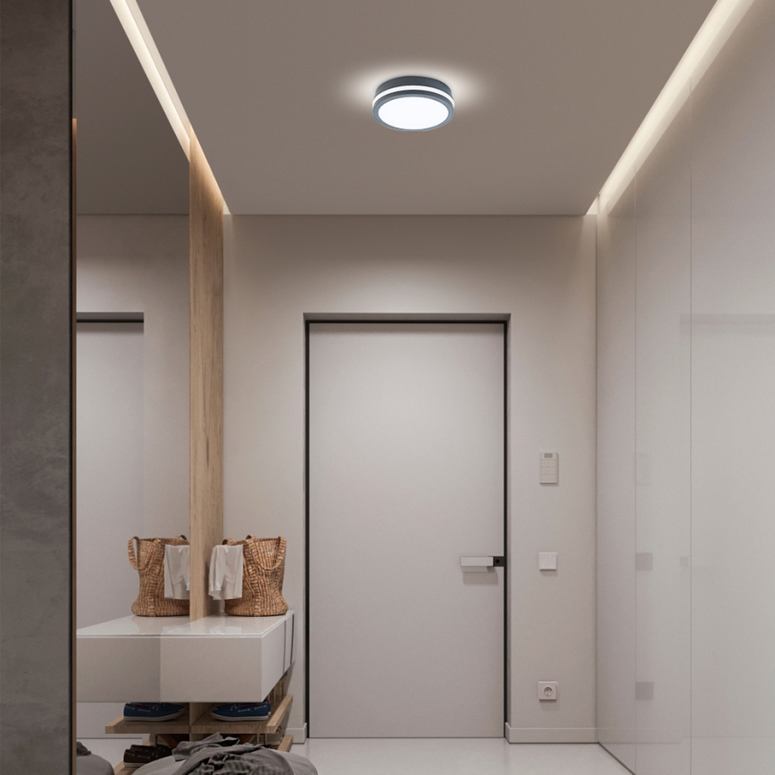Brilagi - LED vanjsko svjetlo s senzorom BENE LED/18W/230V promjer 22 cm antracit IP54