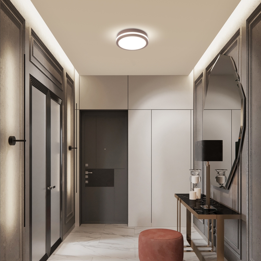 Brilagi - LED vanjsko stropno svjetlo BENE sa senzorom LED/18W/230V, promjer 21,5 cm, smeđa, IP54