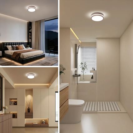 Brilagi - LED vanjsko stropno svjetlo BENE sa senzorom LED/18W/230V, promjer 21,5 cm, smeđa, IP54