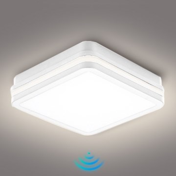 Brilagi - LED vanjska svjetiljka sa senzorom BENE LED/18W/230V 22x22 cm bijela IP54