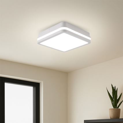 Brilagi - LED vanjska svjetiljka sa senzorom BENE LED/24W/230V 26x26 cm bijela IP54