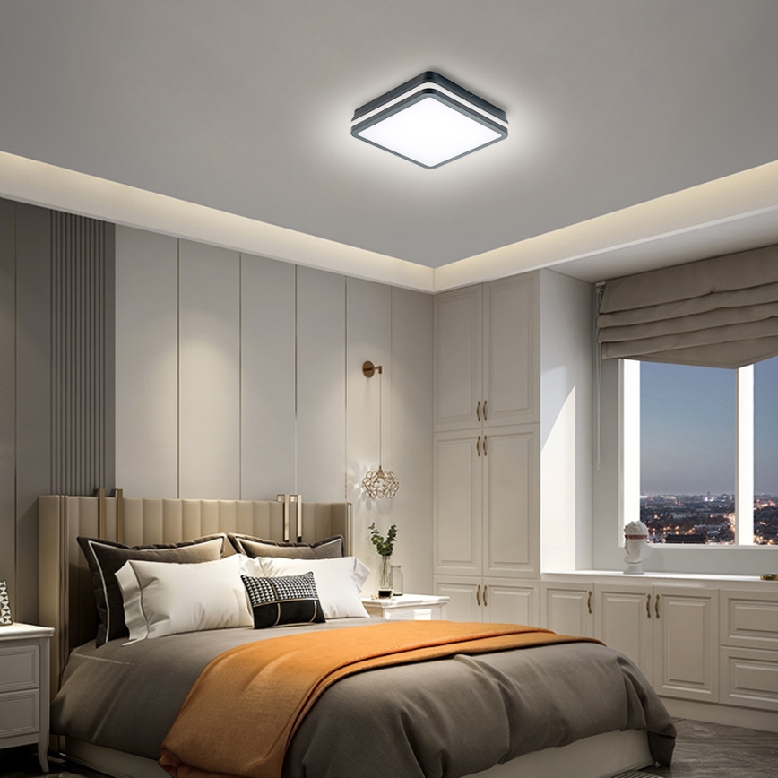 Brilagi - LED Vanjska svjetiljka sa senzorom BENE LED/24W/230V 26x26 cm antracit IP54