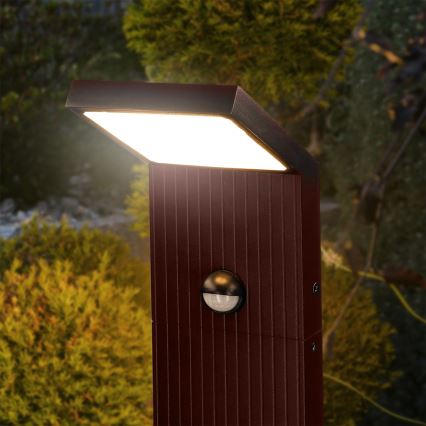 Brilagi - LED vanjska svjetiljka sa senzorom RIANO LED/8W/230V smeđa IP65 80 cm