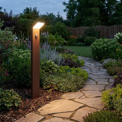 Brilagi - LED vanjska svjetiljka sa senzorom RIANO LED/8W/230V smeđa IP65 80 cm