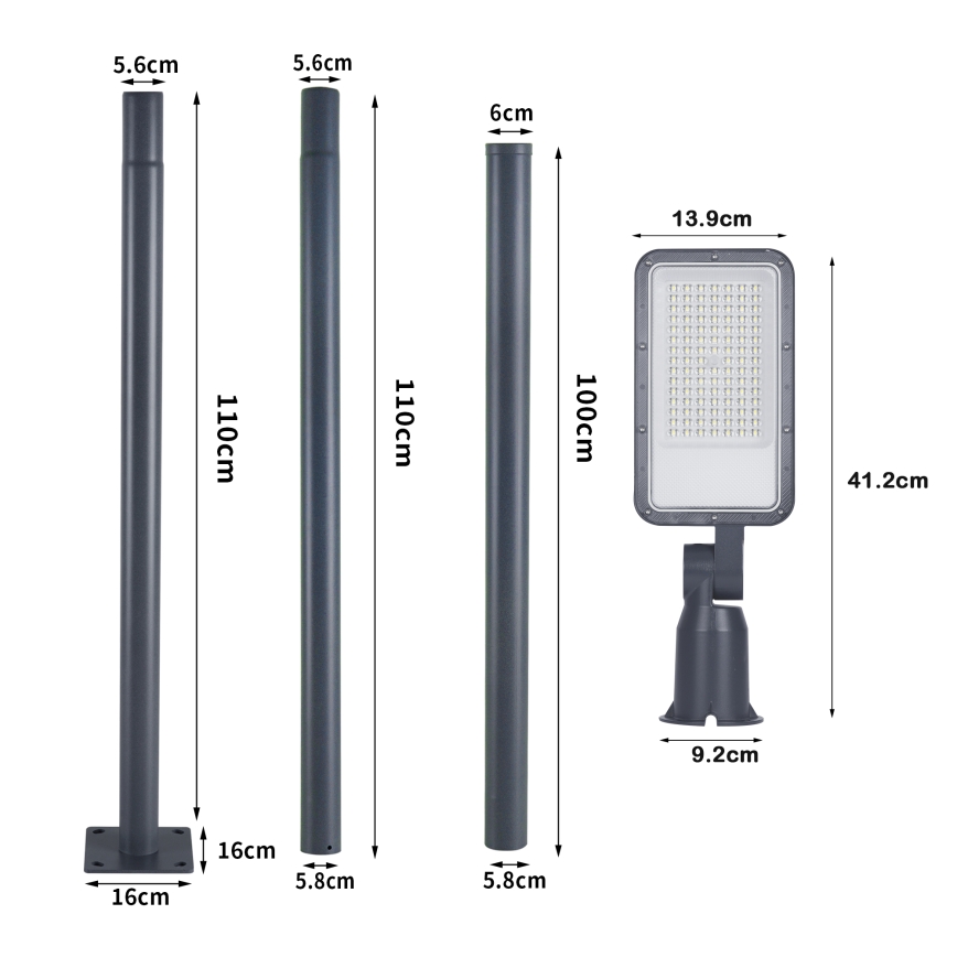 Brilagi - LED vanjska ulična svjetiljka sa stupom i zglobom 3 m URBANLIGHT LED/50W/230V antracit IP65