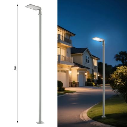 Brilagi - LED vanjska ulična svjetiljka sa stupom i zglobom 3 m URBANLIGHT LED/100W/230V siva IP65
