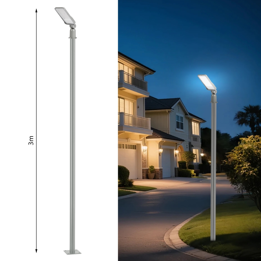 Brilagi - LED vanjska ulična svjetiljka sa stupom i zglobom 3 m URBANLIGHT LED/50W/230V siva IP65