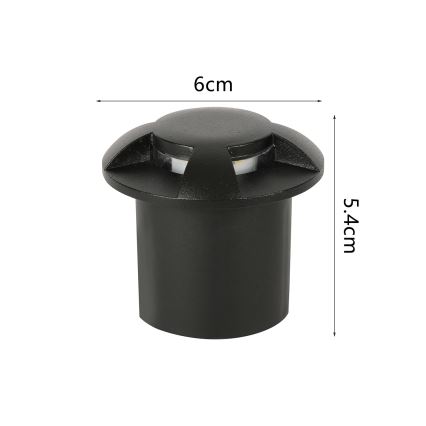 Brilagi - LED vanjska ukopna svjetiljka GROUNDRAY LED/1W/230V crna IP67