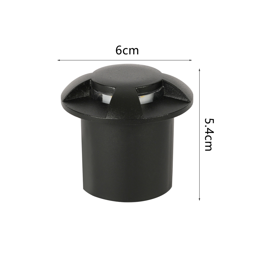 Brilagi - LED vanjska ukopna svjetiljka GROUNDRAY LED/1W/230V crna IP67