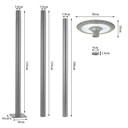 Brilagi - LED vanjska ulična lampa URBANSPARK LED/120W/230V siva IP65