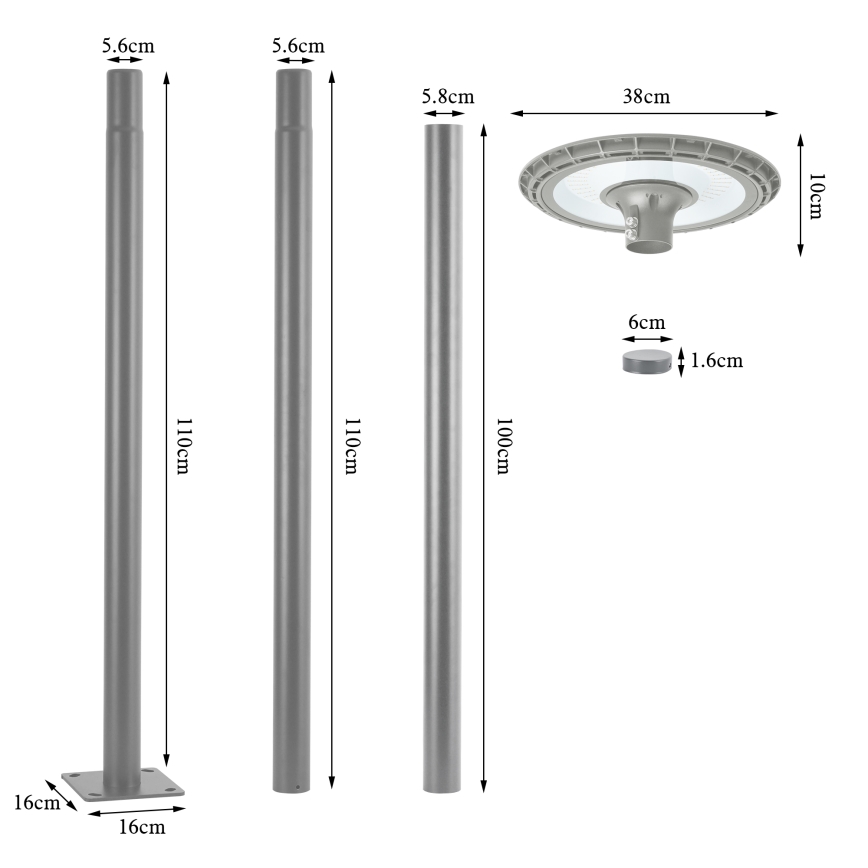 Brilagi - LED vanjska ulična lampa URBANSPARK LED/120W/230V siva IP65