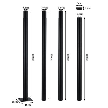 Brilagi - LED vanjska ulična svjetiljka s stupom 4 m URBANSPARK LED/120W/230V crna IP65