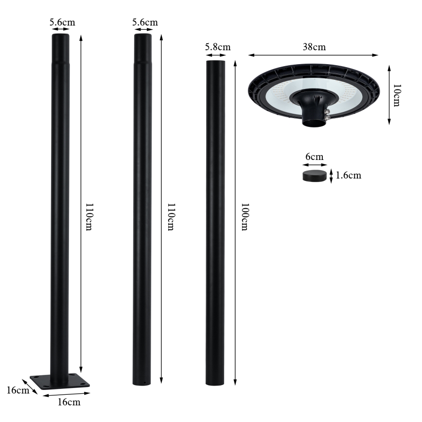 Brilagi - LED vanjska ulična svjetiljka URBANSPARK LED/120W/230V crna IP65