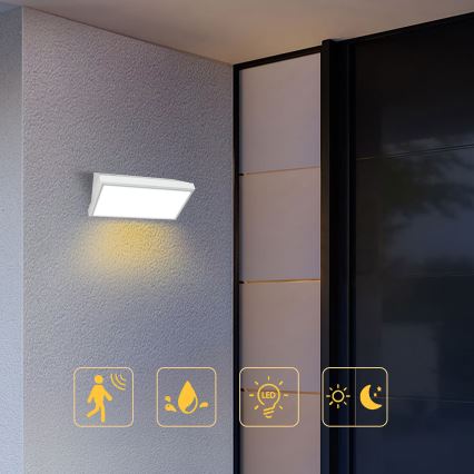 Brilagi - LED Vanjska zidna svjetiljka sa senzorom TRIANGLE LED/20W/230V bijela IP65