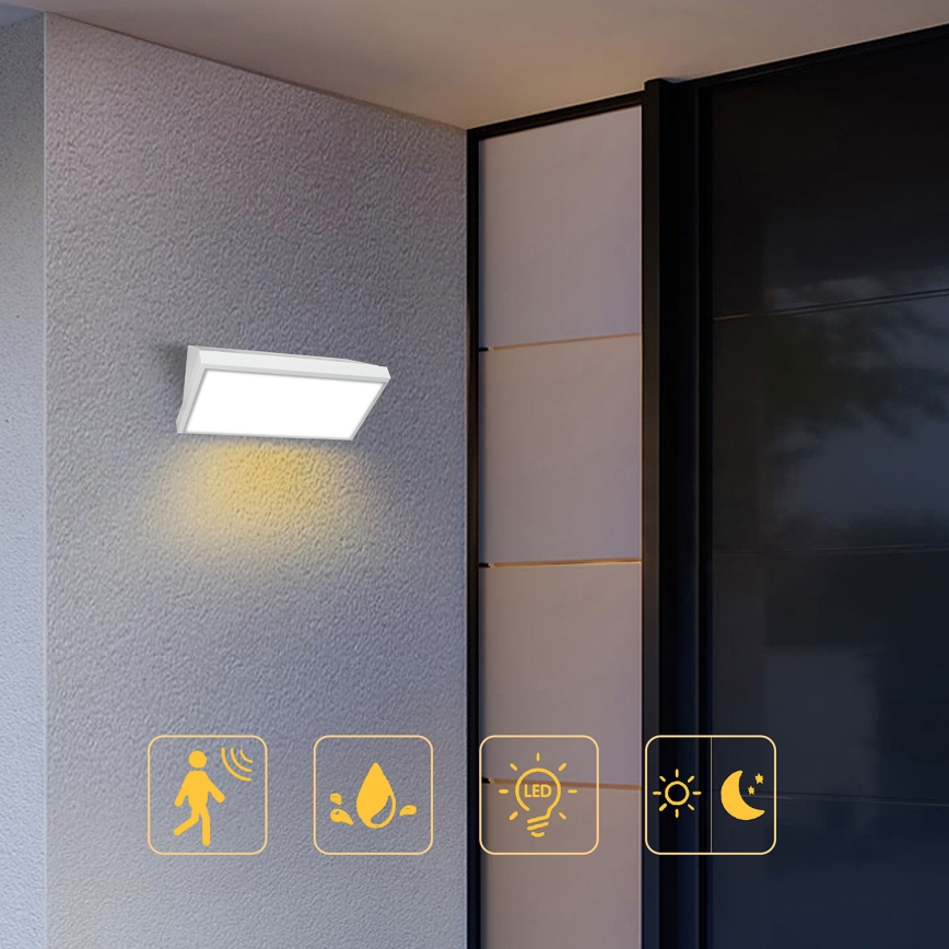 Brilagi - LED Vanjska zidna svjetiljka sa senzorom TRIANGLE LED/20W/230V bijela IP65