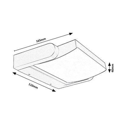 Brilagi - LED Vanjska zidna svjetiljka ANKLE LED/18W/230V 4000K IP65 antracit