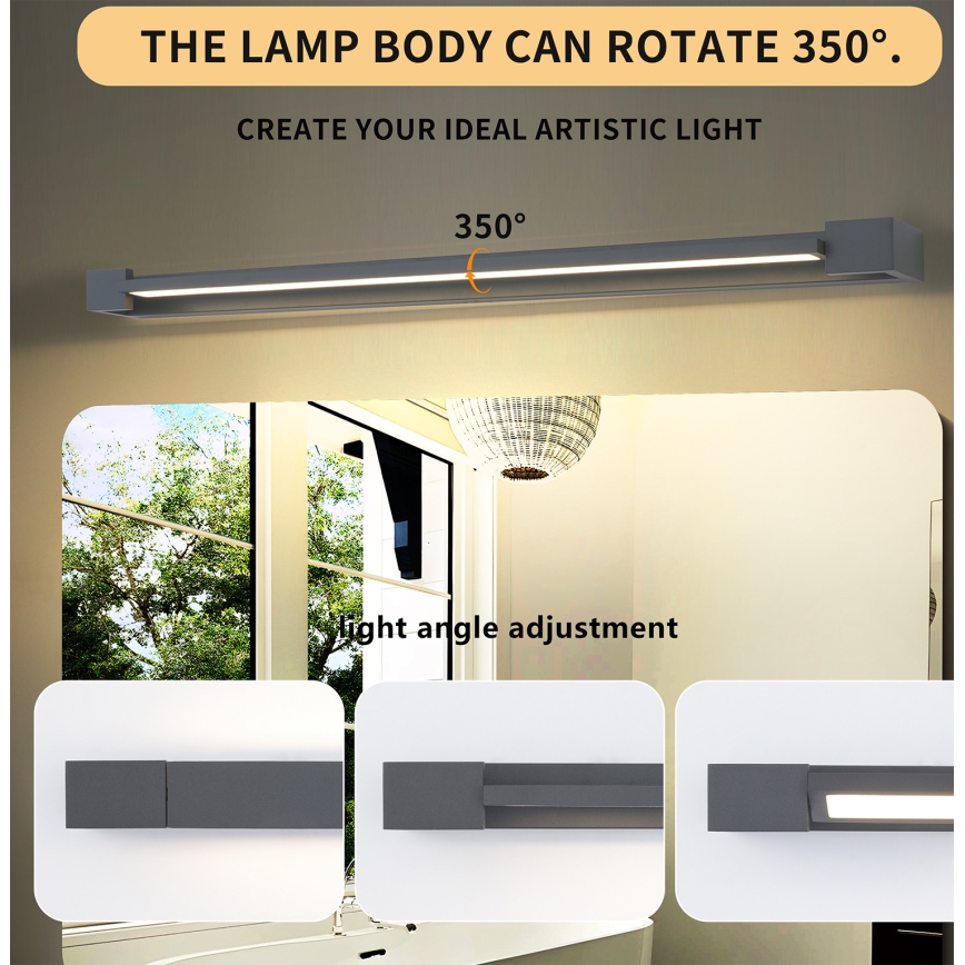 Brilagi - LED vanjska zidna svjetiljka AQUA LINE LED/24W/230V 90 cm IP44 antracit CRI 90