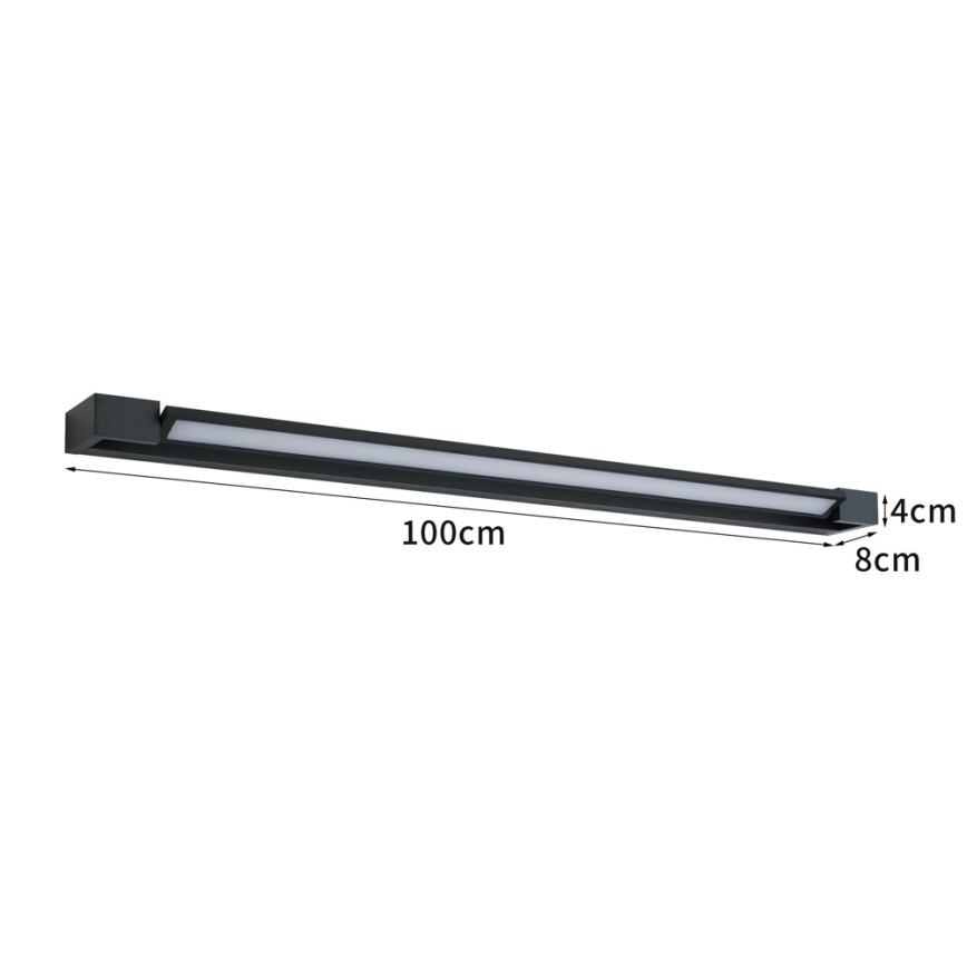 BRILAGI - LED vanjska zidna svjetiljka AQUA LINE LED/28W/230V 100 cm IP44 crna CRI 90