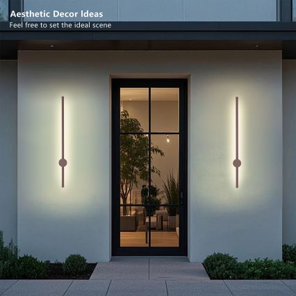 Brilagi - LED vanjska zidna svjetiljka AURA LED/12W/230V 3000K IP54 65 cm smeđa CRI 90