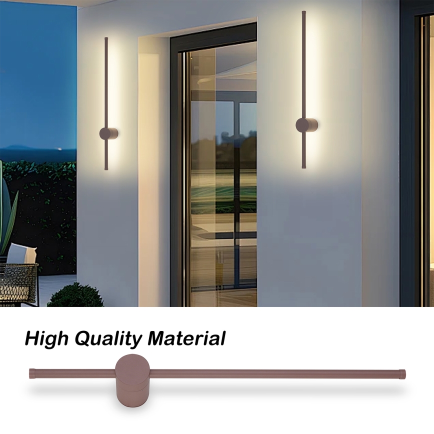 Brilagi - LED vanjska zidna svjetiljka AURA LED/12W/230V 3000K IP54 65 cm smeđa CRI 90