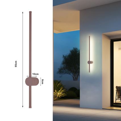 Brilagi - LED vanjska zidna svjetiljka AURA LED/12W/230V 3000K IP54 65 cm smeđa CRI 90