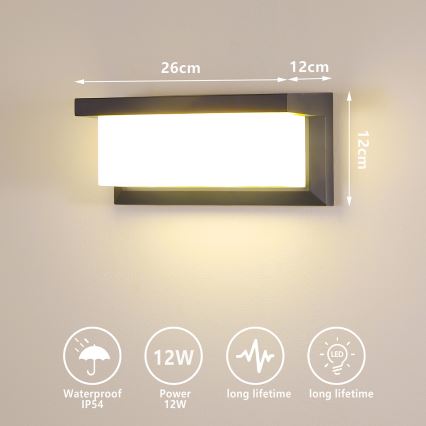 Brilagi - LED Vanjska zidna svjetiljka BRICKY LED/12W/230V antracit IP54