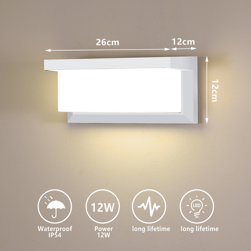 Brilagi - LED Vanjska zidna svjetiljka BRICKY LED/12W/230V bijela IP54