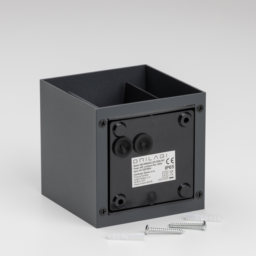 Brilagi - LED Vanjska zidna svjetiljka CUBE LED/6W/230V antracit IP54