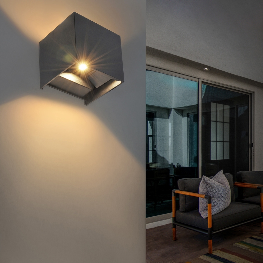 Brilagi - LED Vanjska zidna svjetiljka CUBE LED/6W/230V antracit IP54
