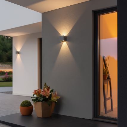 Brilagi - LED Vanjska zidna svjetiljka CUBE LED/6W/230V siva IP54