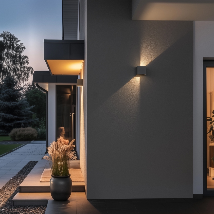 Brilagi - LED Vanjska zidna svjetiljka CUBE LED/6W/230V siva IP54