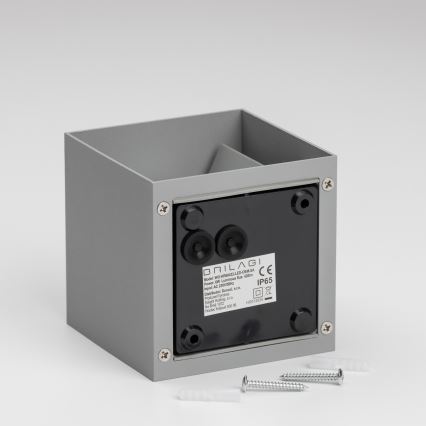 Brilagi - LED Vanjska zidna svjetiljka CUBE LED/6W/230V siva IP54