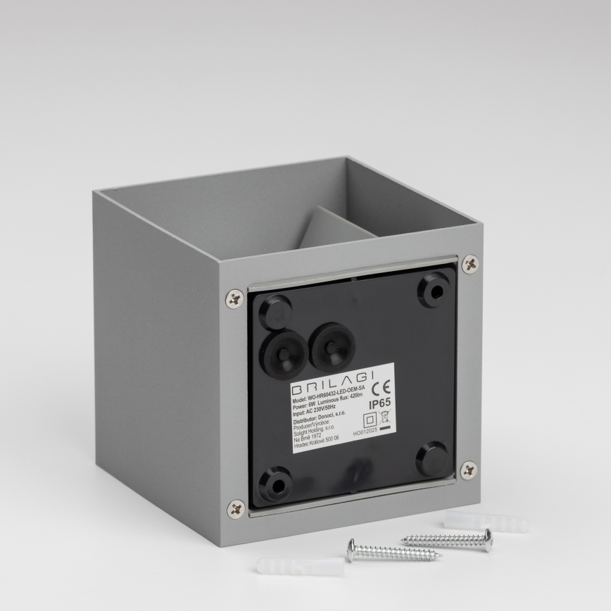 Brilagi - LED Vanjska zidna svjetiljka CUBE LED/6W/230V siva IP54