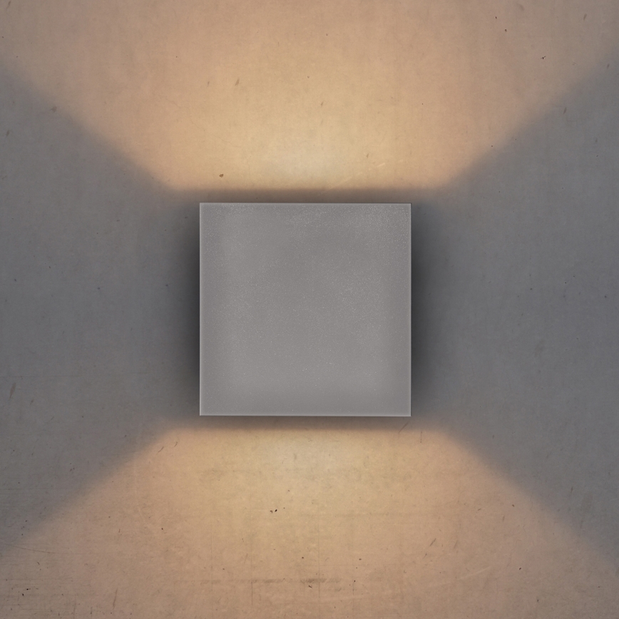 Brilagi - LED Vanjska zidna svjetiljka CUBE LED/6W/230V siva IP54