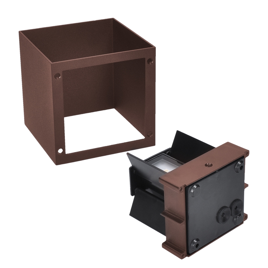 Brilagi - LED vanjska zidna svjetiljka CUBE LED/6W/230V smeđa IP54