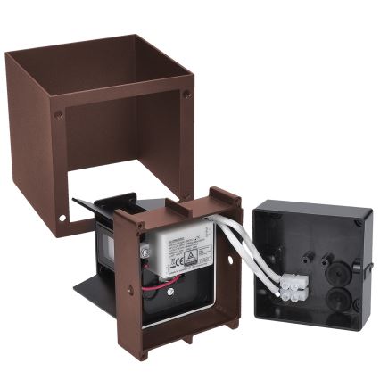 Brilagi - LED vanjska zidna svjetiljka CUBE LED/6W/230V smeđa IP54