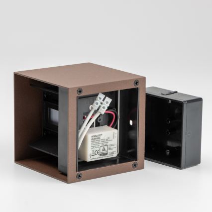 BRILAGI - LED vanjska zidna svjetiljka CUBE LED/6W/230V smeđa IP54